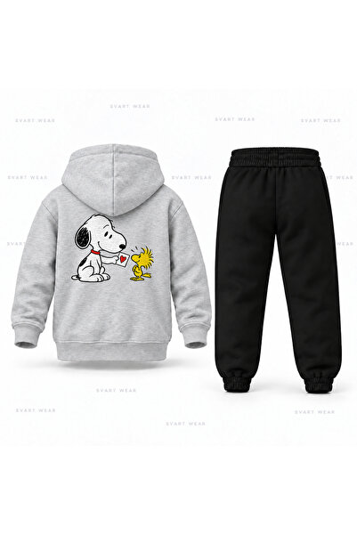 SVART WEAR Snoopy Little Teacher Printed Children's Hooded Tracksuit Set