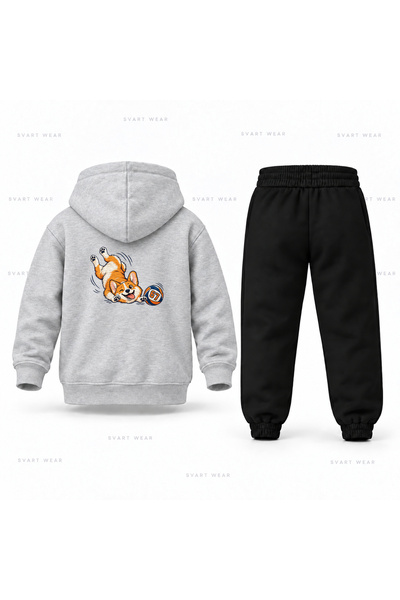 SVART WEAR Σετ παιδικής φόρμας με κουκούλα Six Seven 67 Kopek Takla με στάμπα