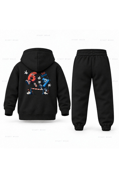 SVART WEAR طقم بدلة رياضية للأطفال مطبوع عليه Six Seven 67 Rakam High Jump مع...
