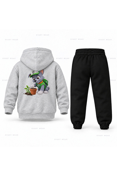 SVART WEAR Σετ παιδικής φόρμας με κουκούλα Paw Patrol Rocky με στάμπα σπόρων