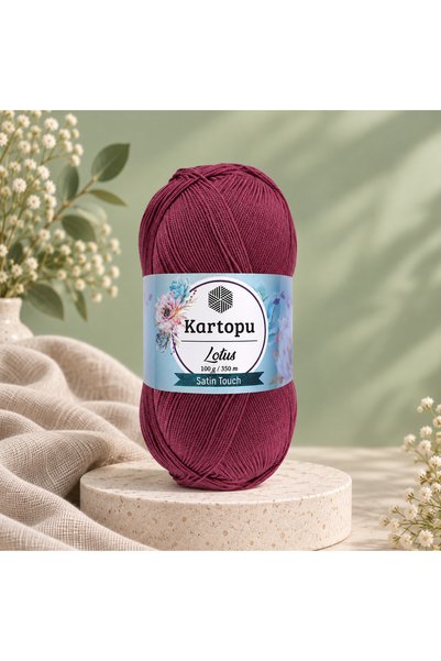 Kartopu Lotus Merserize Görünümlü Microfiber Örgü İpi K765 Begonvil 1 Adet