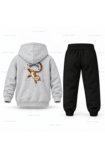 SVART WEAR طقم بدلة رياضية للأطفال مطبوع عليه Six Seven 67 Cat Gymnastics