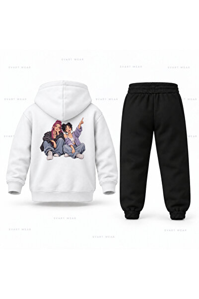 SVART WEAR طقم بدلة رياضية للأطفال من KPop Demon Hunters Mira Zoey Denim مطبو...