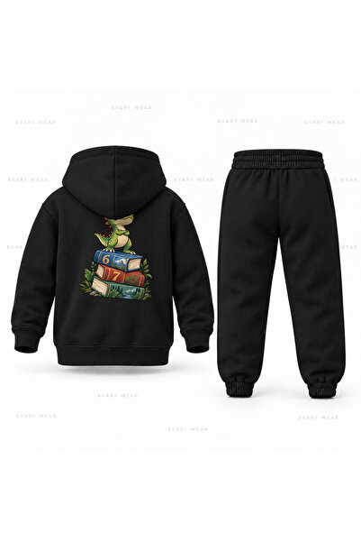 SVART WEAR طقم بدلة رياضية للأطفال مطبوع عليه Six Seven 67 Dino Book Tower