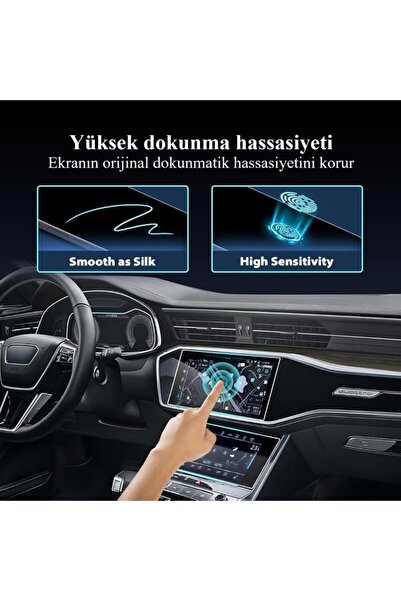 Engo Audi Q7 Ekran Koruyucu Set Multimedya Kumanda Gösterge Klima