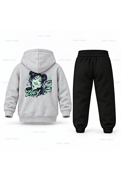 SVART WEAR طقم بدلة رياضية للأطفال مطبوع عليه KPop Demon Hunters Zoey Gulumseme