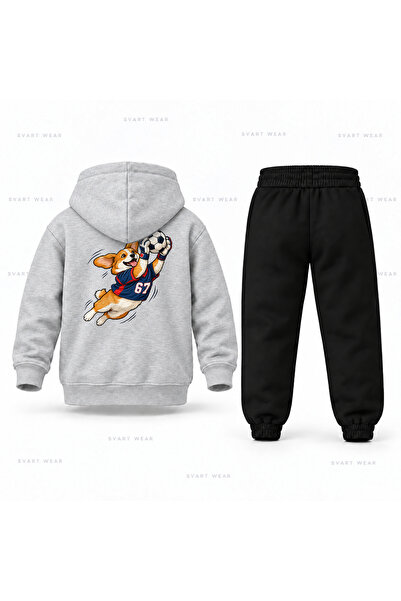 SVART WEAR طقم بدلة رياضية للأطفال مطبوع عليها شعار Six Seven 67 Kopek Football