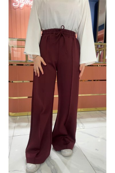 By Zeynep Yılmaz Scuba long pants burgundy