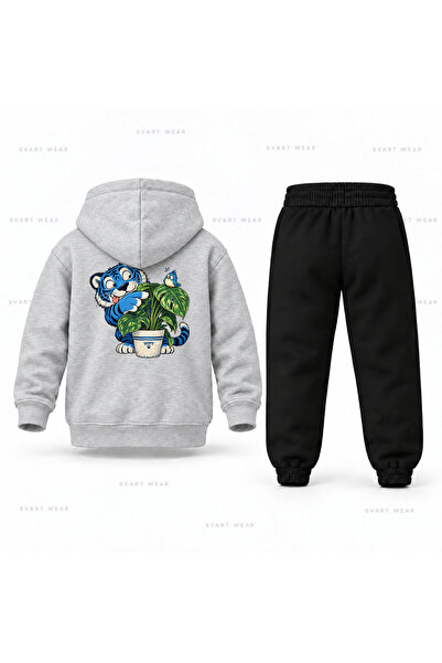 SVART WEAR Kpop Demon Hunters Derpy Saksi Printed Children's Hooded Tracksuit...