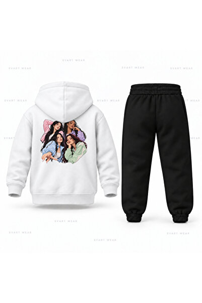 SVART WEAR Katseye Uc Kiz Perspective Printed Children's Hooded Tracksuit Set