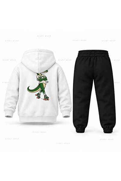 SVART WEAR طقم بدلة رياضية للأطفال مطبوع عليه Six Seven 67 Crocodile Skate