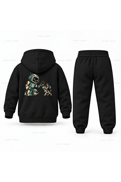 SVART WEAR طقم بدلة رياضية للأطفال مطبوع عليه Six Seven 67 Robot Dost Kopek