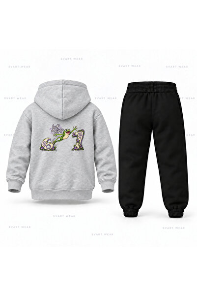SVART WEAR طقم بدلة رياضية للأطفال مطبوع عليه Six Seven 67 Kurbaga Sicrama