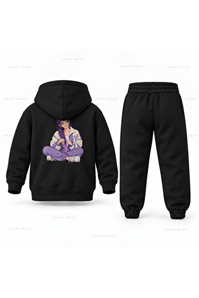 SVART WEAR طقم بدلة رياضية للأطفال مطبوع عليها KPop Demon Hunters Rumi Sakin