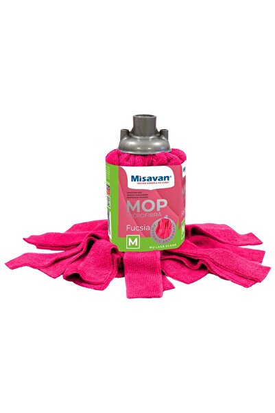 OEM Rezerva mop microfibra Misavan, marimea M, fucsia