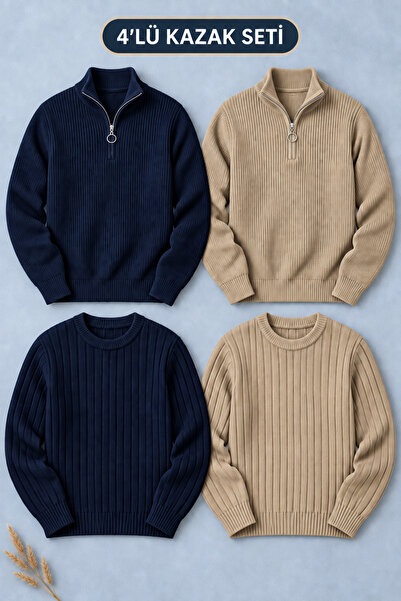 OTAKU 4-Piece Men's Thessaloniki Knitwear Set – 2 Zippered Thessaloniki Sweat...