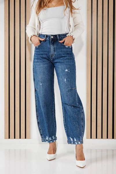 Zaira Blugi Loose Fit Dama Noa Albastri #A1450 - XS