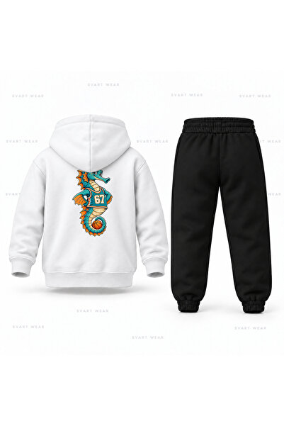 SVART WEAR طقم بدلة رياضية للأطفال بطبعة Six Seven 67 Denizati مع قلنسوة