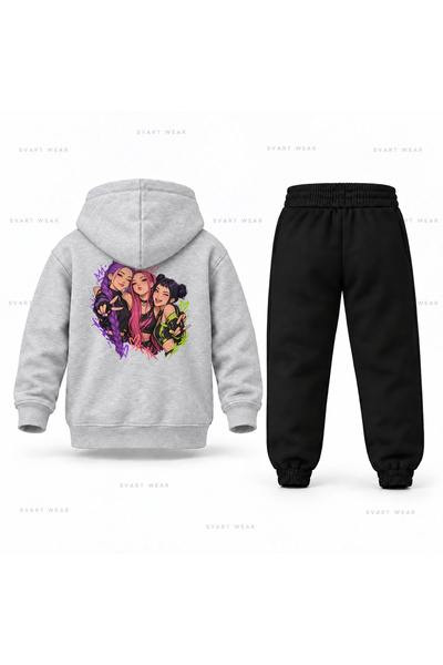 SVART WEAR طقم بدلة رياضية للأطفال مطبوع عليه KPop Demon Hunters Huntrix Team...