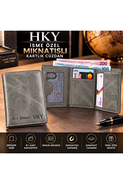 HKY Genuine Leather Magnet Men's Wallet