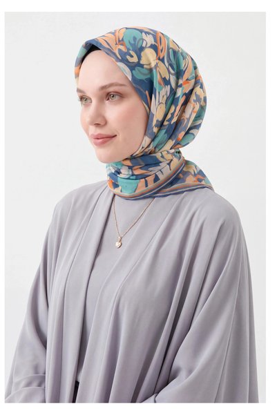 Silk Home Soft Eşarp Painterly Floral İndigo