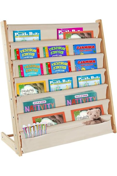 Emeralune Bookshelf for Kids, Baby Bookshelf 6 Tier Kids Book Shelf Natural B...