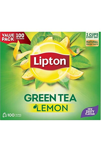 Lipton شاي أخضر بالليمون من ليبتون، 100 كيس شاي