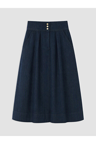 LC Waikiki Alita City Farkıyla Natuvera Khaki Denim Straight Midi Women's Jea...