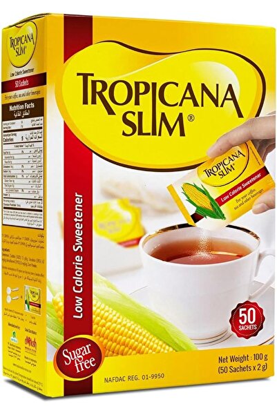 Tropicana Slim مُحلي منخفض السعرات الحرارية 2×50 كيس - عبوة واحدة، 100 جرام، ...