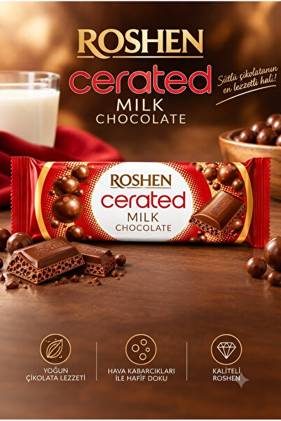 Roshen Aerated Milk Chocolate İthal Sütlü Çikolata 80 gr