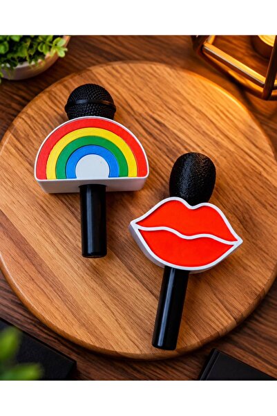 Mikrofon Standı Rainbow ve Öpücük Model Masaüstü Mikrofon Tutucu