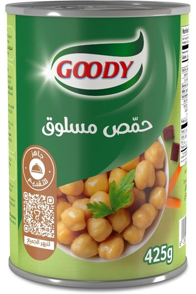 Goodyfon حمص جودي 425 جرام، معلب، جاهز لتقديمها، غني بالبروتين والألياف، مثال...