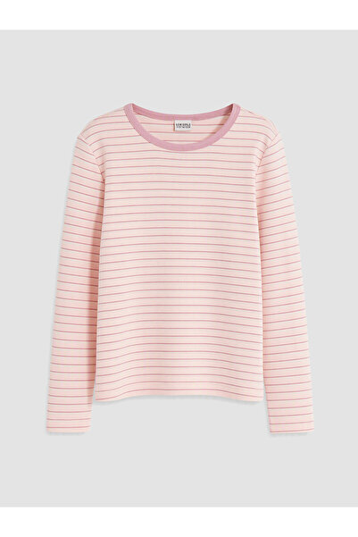 LC Waikiki Two Mt Shop Quality Lcw Kids Pink Striped Girls' T-Shirt