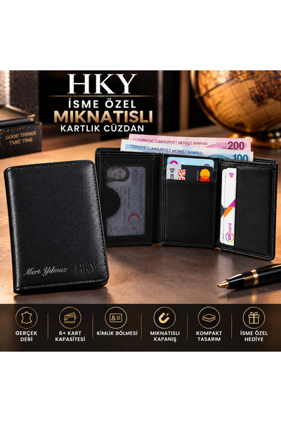 HKY Genuine Leather Magnet Men's Wallet