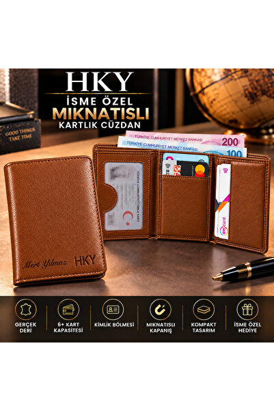 HKY Genuine Leather Magnet Men's Wallet