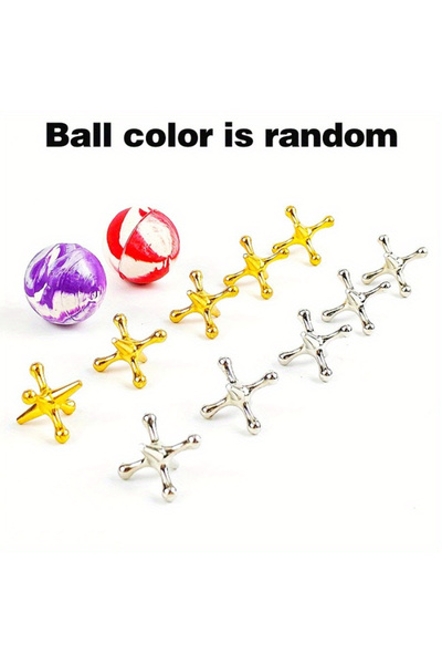 Choice 1 set Classic Mini Metal Jack Game Set With Bouncy Ball - Perfect For ...