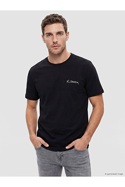 LC Waikiki Vizyon New Season Black Crew Neck Ataturk Signature Printed Men's ...