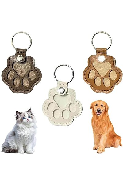 Arabest Pet Paw Keychain with Hair Keepsake Compartment, Handmade Leather, 3 ...