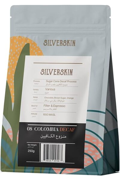 Silverskin Coffee Roasters قهوة خاصة خالية من الكافيين من كولومبيا، حبوب كامل...
