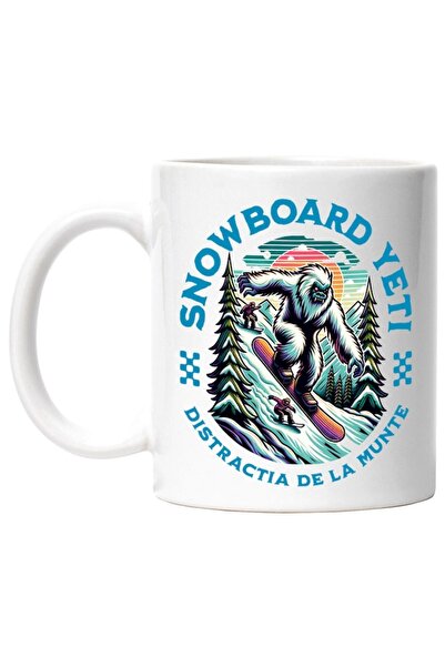 INOVATIX Cana alba personalizata,Big Foot Monstru Paros Pe Placa dE Snowboard...