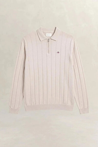 Gant Men's Beige Half Zipper Sweater