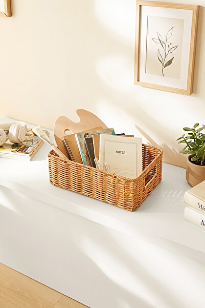 Ocean Home Textile Yıkanabilir Bej PP Rattan Dolap İçi Çamaşır Çocuk Odası Oy...