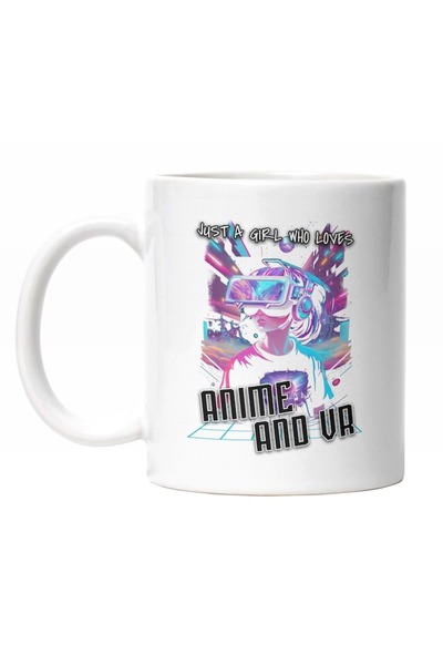 INOVATIX Personalized white mug, Just A Girl Who Loves Anime and VR, Advanced...