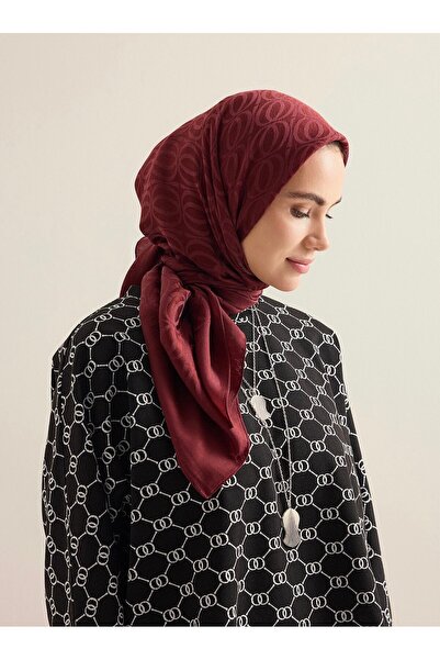 Imannoor BAMBUNOOR DESEN NAİA EŞARP BORDO 95x95