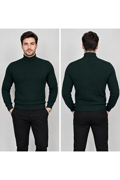 Yarım Boğazlı Yaka Triko Sweatshirt - YEŞİL ST-502