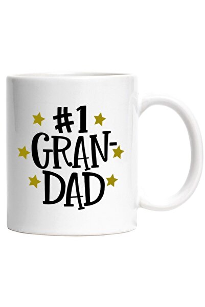 INOVATIX Cana alba personalizata, #1 Grandad,Bunicul Numarul 1,Familie,Nepoti...