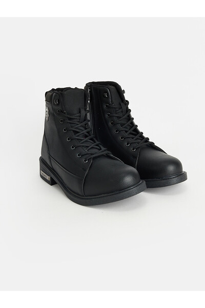 LC Waikiki Vizyon New Season Black Lace-Up and Zippered Men's Boots