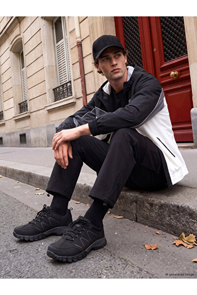 LC Waikiki Lcw Steps Black Men's Sneaker with Nevavm Difference
