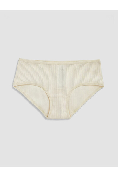 LC Waikiki Özmarka New Season Ecru Ribbed Girls' Panties