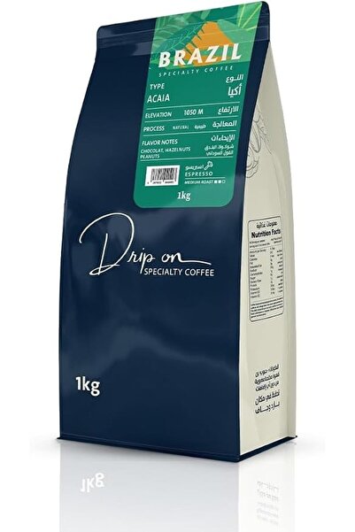 Drip on coffee حبوب قهوة مختصة محمصة - حبوب كاملة 1 كجم - البرازيل